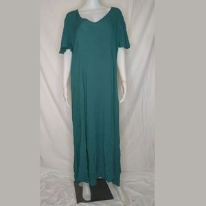Soft Surroundings Katherine Crepe Dress Green SZ L